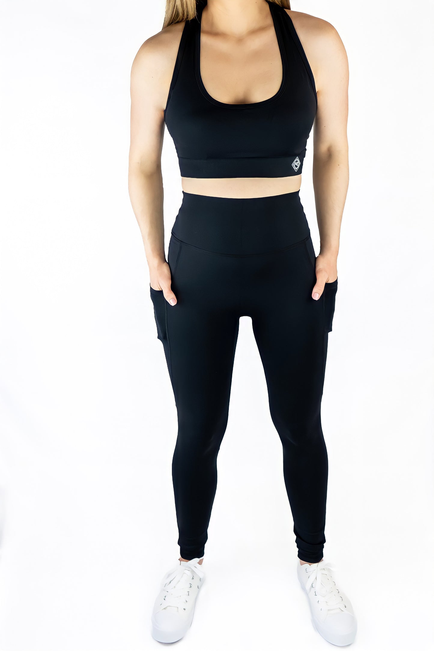Premium Racerback Sports Bra & Legging Set - Black