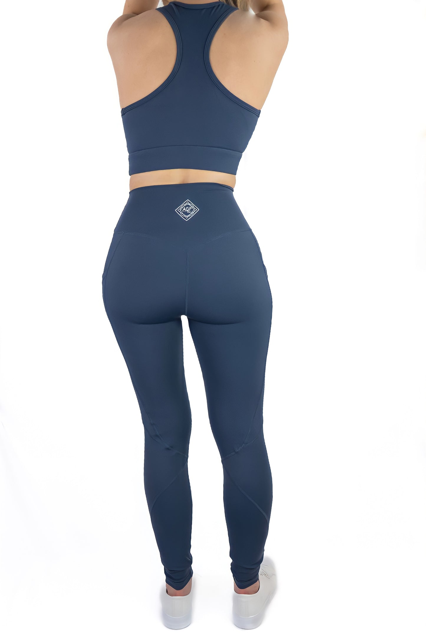 Premium Racerback Sports Bra & Legging Set - Dusty Blue